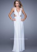 Picture of: Net Jersey Long Dress with Cutouts and Twisting in White, Style: 21006, Detail Picture 5