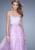 Picture of: Gathered Waistband Long Prom Dress with Crystal Beads in Wisteria, Style: 21015, Detail Picture 1