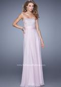 Picture of: Gathered Waistband Long Prom Dress with Crystal Beads in Pink, Style: 21015, Detail Picture 3