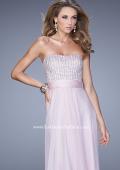 Picture of: Gathered Waistband Long Prom Dress with Crystal Beads in Pink, Style: 21015, Detail Picture 5