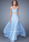 Picture of: Long Strapless Gown with Gathered Bodice and Pearls in Blue, Style: 21022, Main Picture