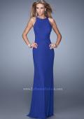Picture of: Elegant Prom Dress with High Neck and Waist Gathering in Blue, Style: 21038, Main Picture