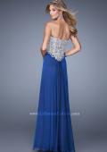 Picture of: Glamorous Prom Dress with Beaded Metallic Embroidery in Blue, Style: 21040, Back Picture