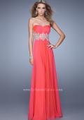 Picture of: Glamorous Prom Dress with Beaded Metallic Embroidery in Pink, Style: 21040, Detail Picture 2