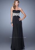 Picture of: Glamorous Prom Dress with Beaded Metallic Embroidery in Black, Style: 21040, Detail Picture 3