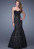 Picture of: Lace Mermaid Gown with Twisted Knot Detail in Black, Style: 21046, Main Picture