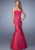 Picture of: Lace Mermaid Gown with Twisted Knot Detail in Red, Style: 21046, Detail Picture 1