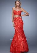 Picture of: Two Piece Lace Dress with Mermaid Skirt in Red, Style: 21050, Detail Picture 2
