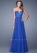 Picture of: Charming Chiffon Dress with Sheer Sides and Stones in Blue, Style: 21054, Main Picture