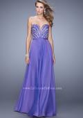 Picture of: Charming Chiffon Dress with Sheer Sides and Stones in Purple, Style: 21054, Detail Picture 2
