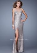 Picture of: Glam Sequin Prom Dress with Deep V Cut and Stones in Silver, Style: 21061, Main Picture