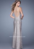 Picture of: Glam Sequin Prom Dress with Deep V Cut and Stones in SIlver, Style: 21061, Back Picture