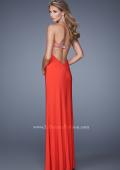 Picture of: Embellished Jersey Prom Dress with Sheer Detail in Red, Style: 21071, Back Picture