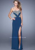 Picture of: Elegant Long Prom Dress with Cut Outs and Open Back in Blue, Style: 21073, Detail Picture 2