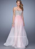 Picture of: Long Ombre Chiffon Dress with Beading and Belt in Pink, Style: 21074, Detail Picture 1