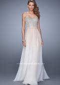 Picture of: Long Ombre Chiffon Dress with Beading and Belt in Pink, Style: 21074, Detail Picture 2