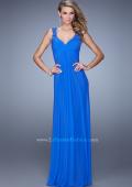Picture of: Embellished Long Prom Gown with Ruched Bodice in Blue, Style: 21084, Main Picture
