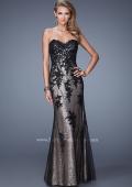 Picture of: Strapless Sequin Prom Dress with Lace Appliques in Black, Style: 21088, Main Picture