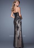 Picture of: Strapless Sequin Prom Dress with Lace Appliques in Black, Style: 21088, Back Picture