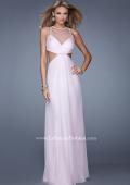 Picture of: Long Halter Prom Dress with Cut Outs and Open Back in Pink, Style: 21090, Main Picture