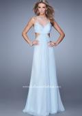 Picture of: Long Halter Prom Dress with Cut Outs and Open Back in Blue, Style: 21090, Detail Picture 1