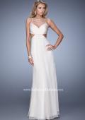 Picture of: Long Halter Prom Dress with Cut Outs and Open Back in White, Style: 21090, Detail Picture 2