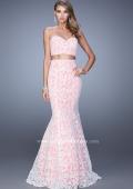 Picture of: Lace Two Piece Prom Dress with Mermaid Skirt in Pink, Style: 21096, Detail Picture 1