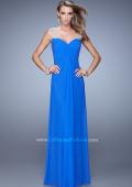 Picture of: Classic Dress with Sheer Straps and Gathered Knot Detail in Blue, Style: 21104, Detail Picture 1