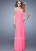 Picture of: Classic Dress with Sheer Straps and Gathered Knot Detail in Pink, Style: 21104, Detail Picture 2