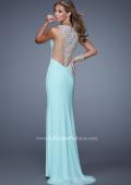 Picture of: Sultry Long Jersey Prom Dress with Beading and Slit in Mint, Style: 21111, Detail Picture 3