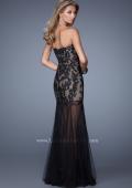Picture of: Bold Tulle Dress with Sweetheart Neck and Sheer Skirt in Black, Style: 21114, Back Picture