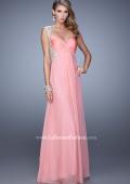 Picture of: Chiffon Prom Gown with Knot Detail and Sheer Accents in Coral, Style: 21116, Detail Picture 3