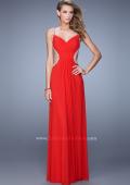Picture of: Crisscross Gathered Bodice Prom Dress with Beaded Straps in Red, Style: 21123, Detail Picture 3