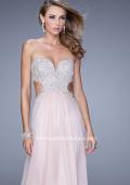 Picture of: Pretty Chiffon Prom Dress with Pearls and Rhinestones in Pink, Style: 21128, Detail Picture 3