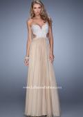 Picture of: Pretty Chiffon Prom Dress with Pearls and Rhinestones in Nude, Style: 21128, Detail Picture 4