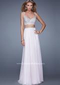 Picture of: Beaded Top Ling Two Piece Prom Dress with Beaded Waist in White, Style: 21135, Main Picture