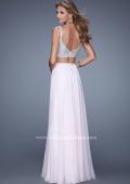 Picture of: Beaded Top Ling Two Piece Prom Dress with Beaded Waist in White, Style: 21135, Back Picture