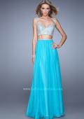 Picture of: Beaded Top Ling Two Piece Prom Dress with Beaded Waist in Aqua, Style: 21135, Detail Picture 1