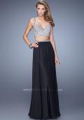 Picture of: Beaded Top Ling Two Piece Prom Dress with Beaded Waist in Black, Style: 21135, Detail Picture 2
