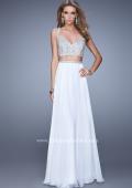 Picture of: Beaded Top Ling Two Piece Prom Dress with Beaded Waist in White, Style: 21135, Detail Picture 6