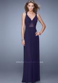 Picture of: Simple Long Jersey Prom Dress with Crisscross Straps in Plum, Style: 21143, Detail Picture 3