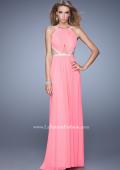 Picture of: Modern Jersey Prom Dress with High Neck and Gathering in Pink, Style: 21145, Detail Picture 1