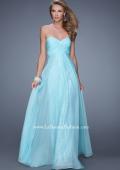 Picture of: Long Chiffon Gown with Know Detail and Sequin Underlay in Mint, Style: 21148, Main Picture