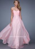 Picture of: Long Chiffon Gown with Know Detail and Sequin Underlay in Pink, Style: 21148, Detail Picture 1