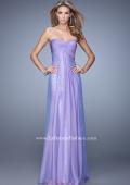 Picture of: Long Chiffon Gown with Know Detail and Sequin Underlay in Purple, Style: 21148, Detail Picture 2