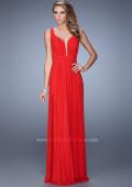 Picture of: Rhinestones V Neck Long Chiffon Prom Dress in Red, Style: 21150, Main Picture