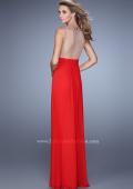 Picture of: Rhinestones V Neck Long Chiffon Prom Dress in Red, Style: 21150, Back Picture