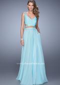 Picture of: Long Two Piece Prom Dress with Iridescent Straps in Mint, Style: 21152, Detail Picture 1
