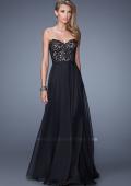 Picture of: Long Chiffon Prom Gown with Jeweled Embroidery in Black, Style: 21153, Main Picture