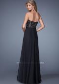 Picture of: Long Chiffon Prom Gown with Jeweled Embroidery in Black, Style: 21153, Back Picture